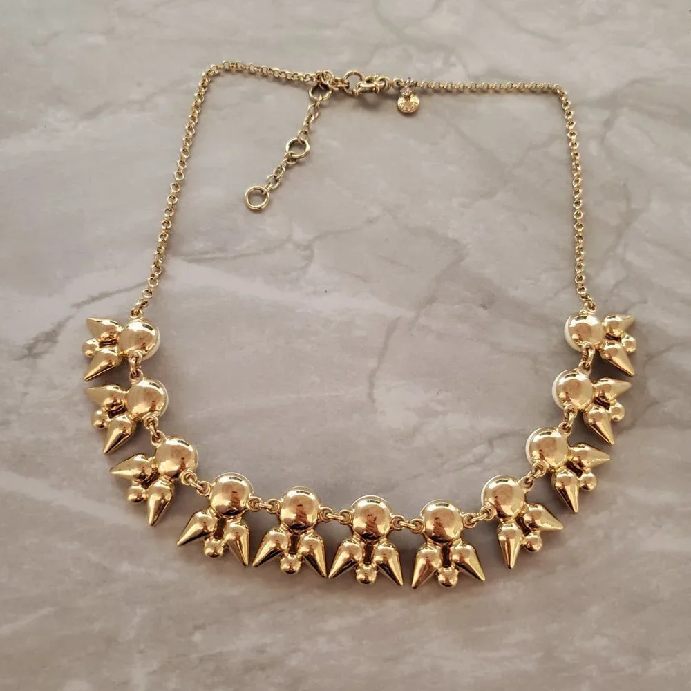 💕 J.Crew White Pink Blue Rhinestones Crystals Cluster Statement Necklace 💕